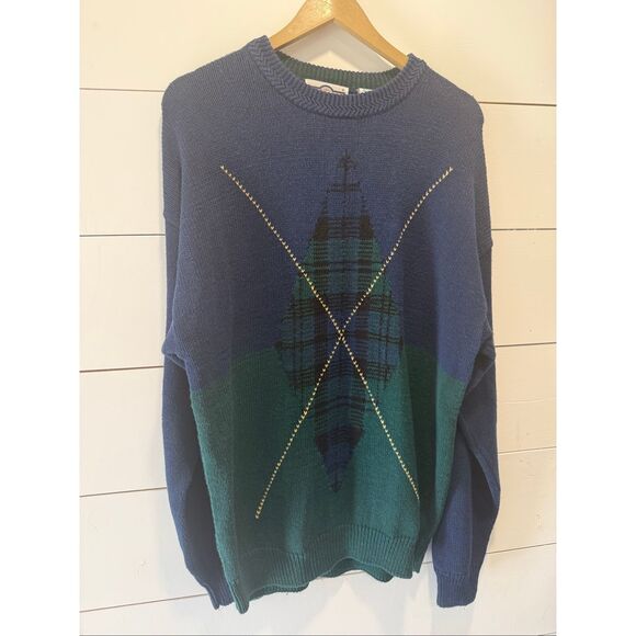 Gulf Trader Other - Gulf Trader Men’s Vintage Argyle Knit Sweater L